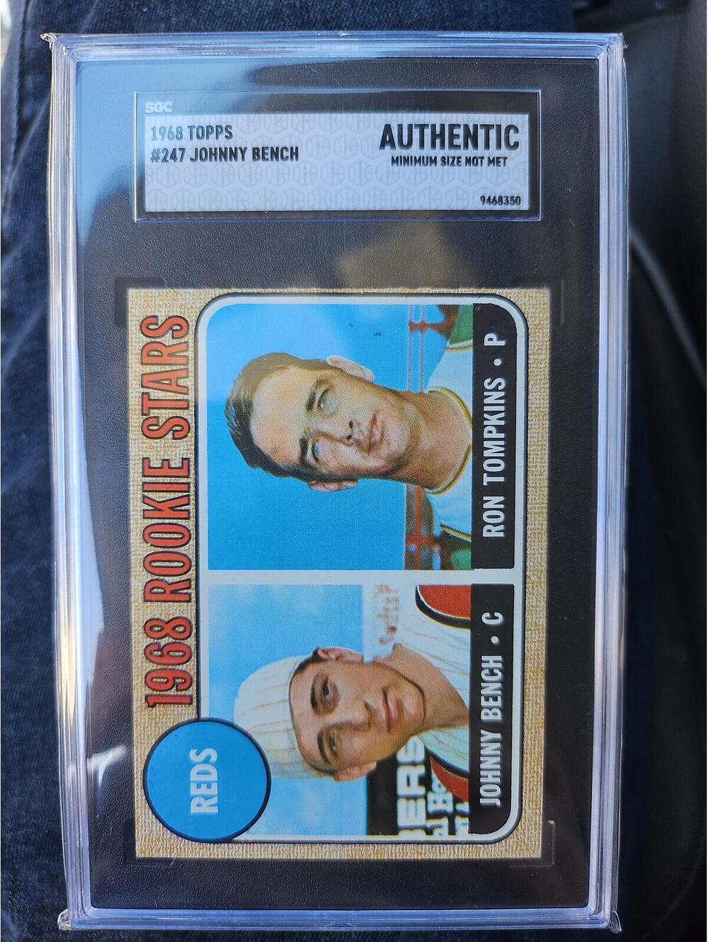 Johnny Bench - Authentic grade by SGC - Rookie Card 1968 Topps #247